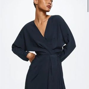 Navy blue never worn wrap dress from Mango.